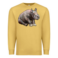 Antique Gold Baby Rhino Illustrations Premium Sweatshirt - LillyAllenDesigns