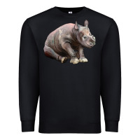 Black Baby Rhino Illustrations Premium Sweatshirt - LillyAllenDesigns