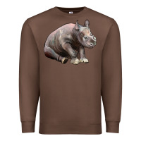 Chestnut Baby Rhino Illustrations Premium Sweatshirt - LillyAllenDesigns
