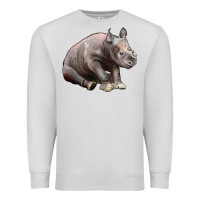 Dove Grey Baby Rhino Illustrations Premium Sweatshirt - LillyAllenDesigns