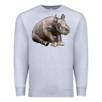 Heather Grey Baby Rhino Illustrations Premium Sweatshirt - LillyAllenDesigns