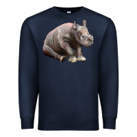 Navy Baby Rhino Illustrations Premium Sweatshirt - LillyAllenDesigns