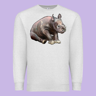 Baby Rhino Illustrations Premium Sweatshirt Designed By Lillyallendesigns