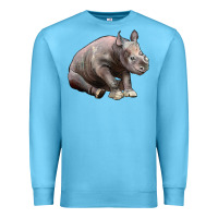 Ocean Blue Baby Rhino Illustrations Premium Sweatshirt - LillyAllenDesigns