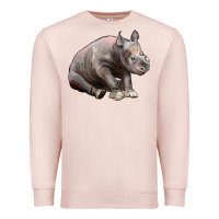 Pale Pink Baby Rhino Illustrations Premium Sweatshirt - LillyAllenDesigns
