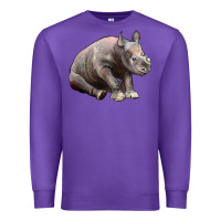 Purple Baby Rhino Illustrations Premium Sweatshirt - LillyAllenDesigns