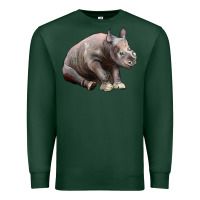 Sports Green Baby Rhino Illustrations Premium Sweatshirt - LillyAllenDesigns