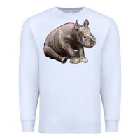 White Baby Rhino Illustrations Premium Sweatshirt - LillyAllenDesigns