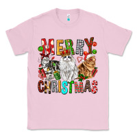 Bubblegum Pink Merry christmas cats Classic Tee - FaDigitalArtStudio