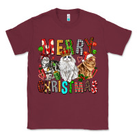 Burgundy Merry christmas cats Classic Tee - FaDigitalArtStudio