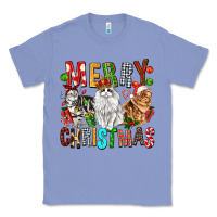 Colony Blue Merry christmas cats Classic Tee - FaDigitalArtStudio