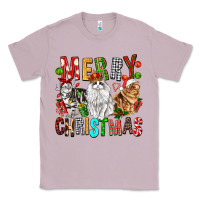 Lilac Merry christmas cats Classic Tee - FaDigitalArtStudio