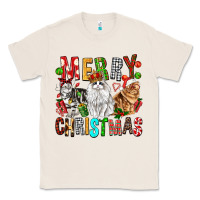 Natural Merry christmas cats Classic Tee - FaDigitalArtStudio