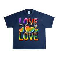 Navy love is love with hearts Urban Heavy Tee - texasbilliewilder