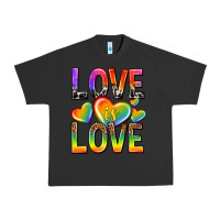 Pigment Black love is love with hearts Urban Heavy Tee - texasbilliewilder