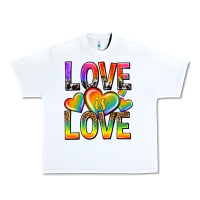 White love is love with hearts Urban Heavy Tee - texasbilliewilder