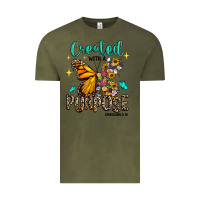 Vintage Olive created with a purpose ephesians 2 10 Vintage Tee - RanaPortraitStore