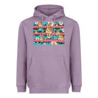 Lavender easter bunny with daisy and turquoise cowhide leopard  background Heavyweight Hoodie - Artiststas