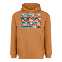 Meerkat easter bunny with daisy and turquoise cowhide leopard  background Heavyweight Hoodie - Artiststas