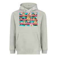 Moon Dust easter bunny with daisy and turquoise cowhide leopard  background Heavyweight Hoodie - Artiststas