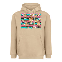 Mushroom easter bunny with daisy and turquoise cowhide leopard  background Heavyweight Hoodie - Artiststas