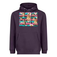 Plum easter bunny with daisy and turquoise cowhide leopard  background Heavyweight Hoodie - Artiststas