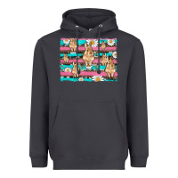 Smoke easter bunny with daisy and turquoise cowhide leopard  background Heavyweight Hoodie - Artiststas