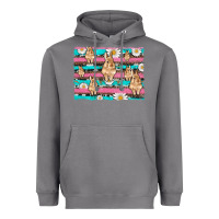 Storm easter bunny with daisy and turquoise cowhide leopard  background Heavyweight Hoodie - Artiststas