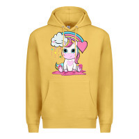 Antique Gold cute unicorn and rainbow Premium Hoodie - NancyCooperArtShop