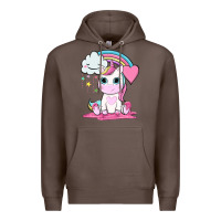 Coffee cute unicorn and rainbow Premium Hoodie - NancyCooperArtShop