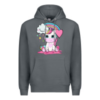 Rock cute unicorn and rainbow Premium Hoodie - NancyCooperArtShop