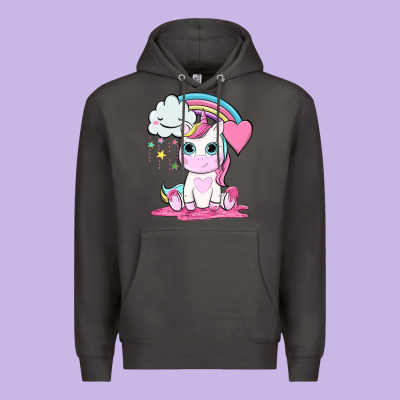 Cute Unicorn And Rainbow Premium Hoodie Designed By Nancycooperartshop