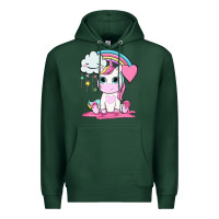 Sports Green cute unicorn and rainbow Premium Hoodie - NancyCooperArtShop