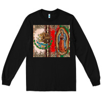 Black Virgin Mary Mexican Flag Long Sleeve Tee - CTS Tumbler Store