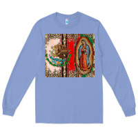 Colony Blue Virgin Mary Mexican Flag Long Sleeve Tee - CTS Tumbler Store