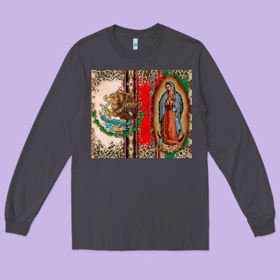 Virgin Mary Mexican Flag Long Sleeve Tee Designed By Cts Tumbler Store