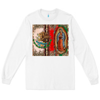 White Virgin Mary Mexican Flag Long Sleeve Tee - CTS Tumbler Store
