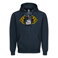 Navy back the blue Zipper Hoodie - CowhideDigitalArt
