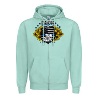 Seafoam back the blue Zipper Hoodie - CowhideDigitalArt