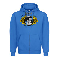 True Royal back the blue Zipper Hoodie - CowhideDigitalArt