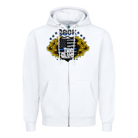 White back the blue Zipper Hoodie - CowhideDigitalArt