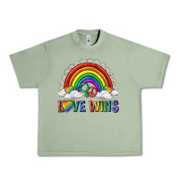 Oil Green love wins with daisy and heart Urban Heavy Tee - texasbilliewilder