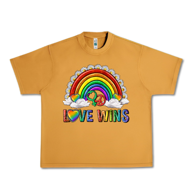 Love Wins With Daisy And Heart Urban Heavy Tee by texasbilliewilder | Teevron