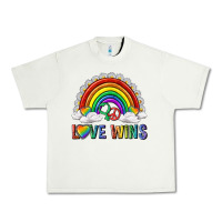 Pistachio love wins with daisy and heart Urban Heavy Tee - texasbilliewilder