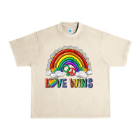Sandshell love wins with daisy and heart Urban Heavy Tee - texasbilliewilder
