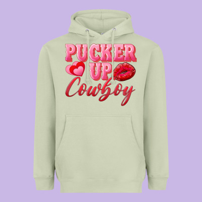 Pucker Up Cowboy Heavyweight Hoodie Designed By Adodesignshop