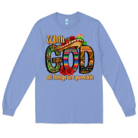 Colony Blue with god all things are possible Long Sleeve Tee - CTS Tumbler Store