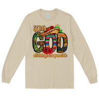 Mushroom with god all things are possible Long Sleeve Tee - CTS Tumbler Store
