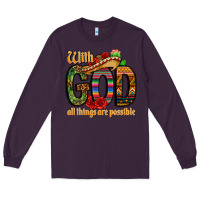 Plum with god all things are possible Long Sleeve Tee - CTS Tumbler Store