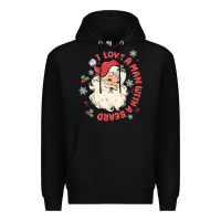 Black i love a man with a beard Premium Hoodie - MaliasSmallBusiness